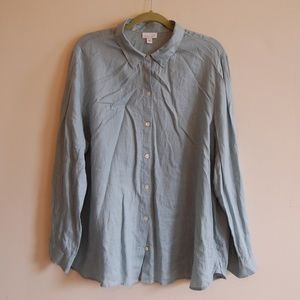 j jill linen button up blouse XL